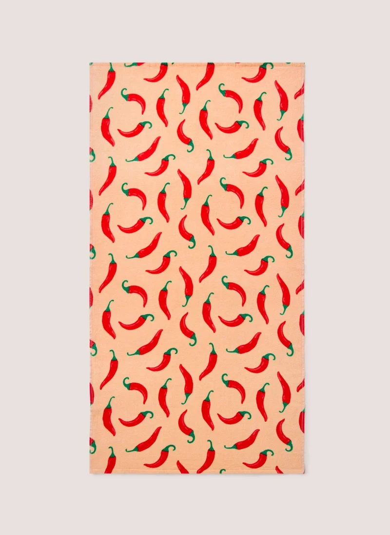 Matalan Chilli Beach Towel Orange